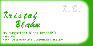 kristof blahm business card